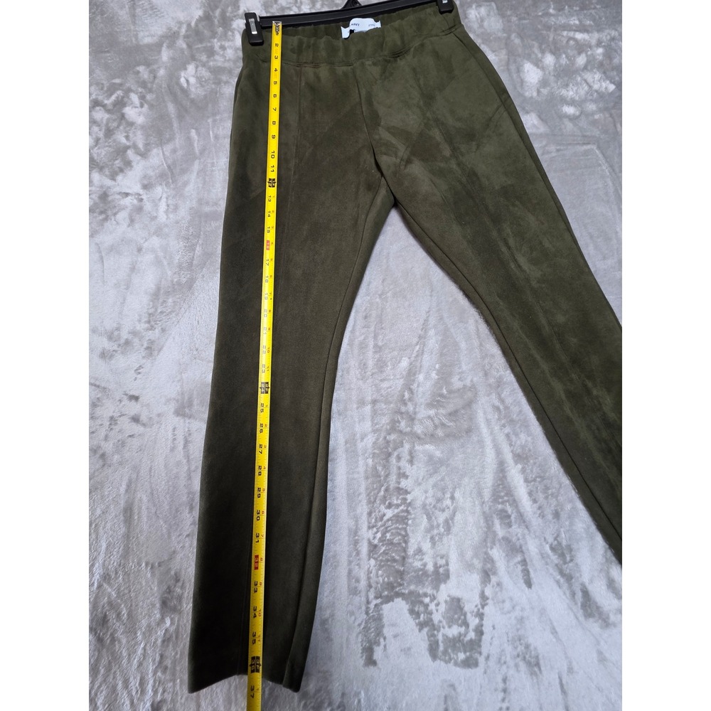 Old Navy Stevie Olive Green Faux Suede Pintuck Slim Leg Pants Womens Medium - Picture 4 of 7